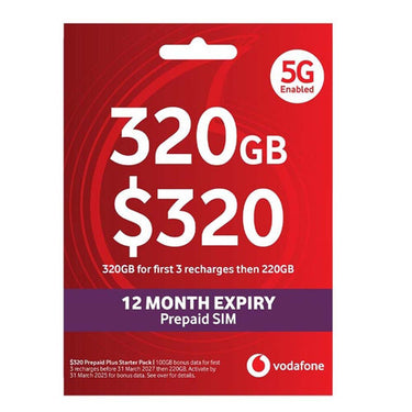 Vodafone $320 Prepaid Starter Pack - 365 Days/12 Month Expiry